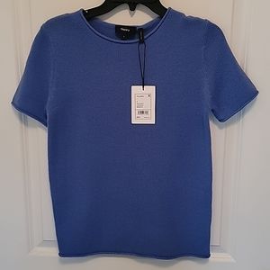 Theory short sleeve cashmere sweater - periwinkle